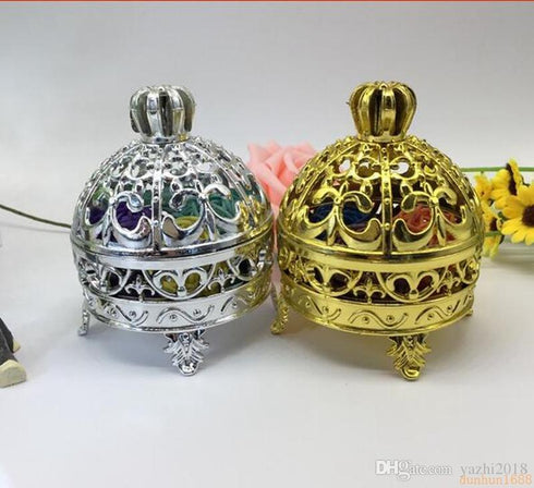 Silver and gold color plastic kumkum holder (pack of 10) - 300gms